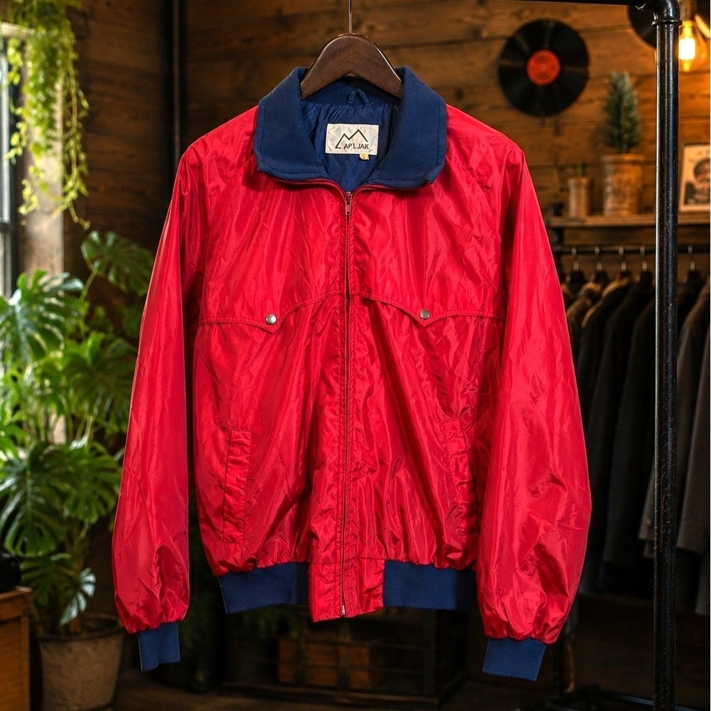 Vintage Apl Jak Red Blue Bomber Jacket Windbreaker Mens Large Gorpcore Retro